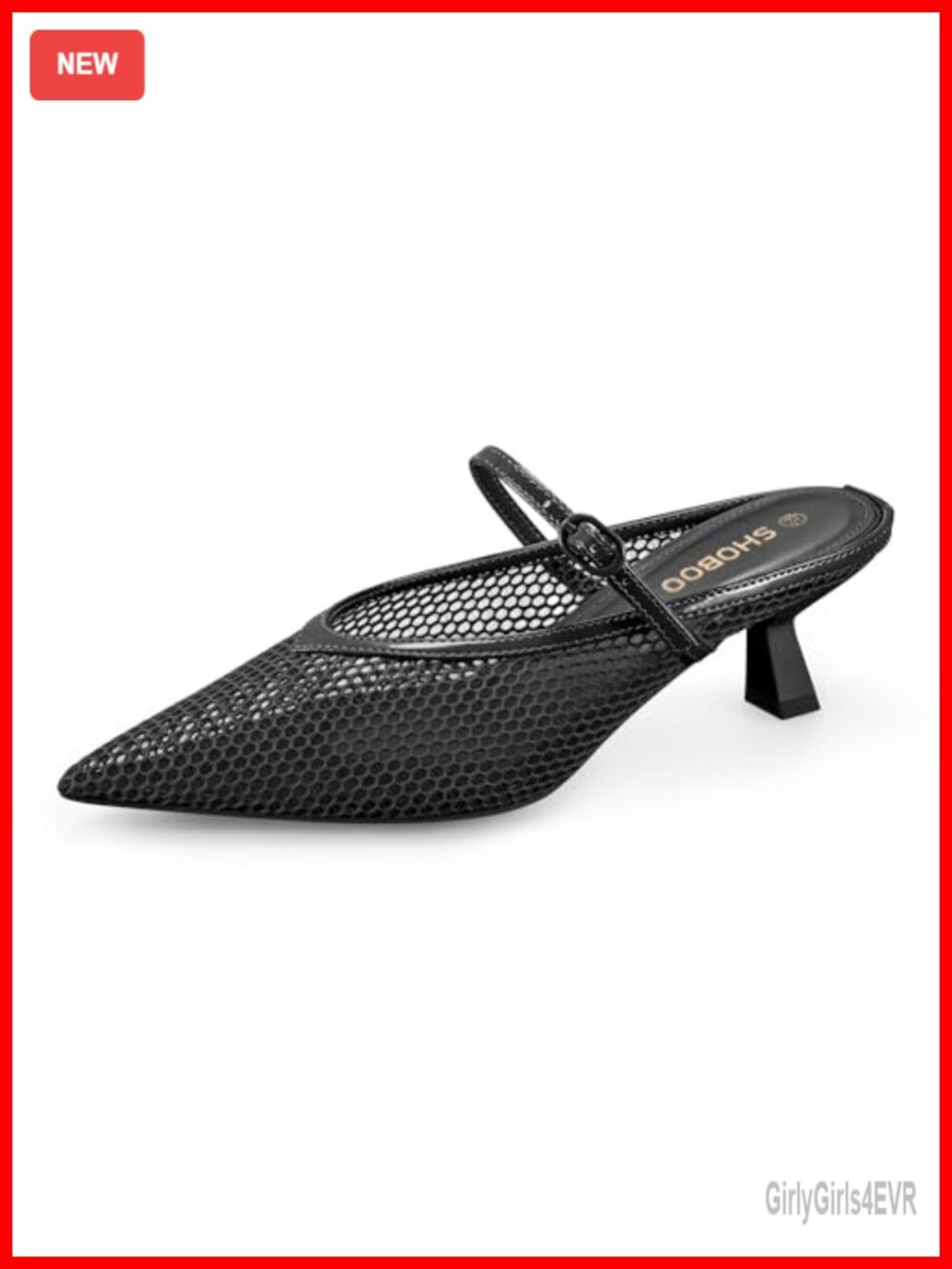 Women's Pointed Toe Kitten Heels Mesh Dress Sandals Slip On Pump Shoes Strap